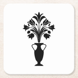 Boho Mid Century Flower Pot Rechteckiger Pappuntersetzer