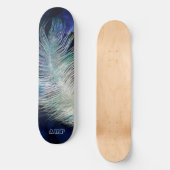*~* Boho Midnight Blue Sky Cosmic Pastor Feather Skateboard (Vorderseite)