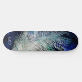 *~* Boho Midnight Blue Sky Cosmic Pastor Feather Skateboard (Horizontal)