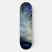 *~* Boho Midnight Blue Sky Cosmic Pastor Feather Skateboard (Vorderseite)