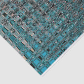 Boho Millefiori Mosaik-abstrakte Türkis-Orange Seidenpapier (Ausschnitt)