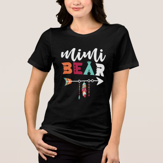 Boho Mimi Bear Grandma Tri-Blend Shirt (Vorderseite)