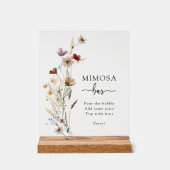 Boho Mimosa Bar Acrylic Sign Acrylschild (Vorderseite)