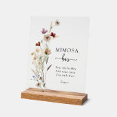 Boho Mimosa Bar Acrylic Sign Acrylschild (Winkel)