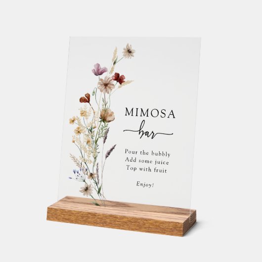 Boho Mimosa Bar Acrylic Sign Acrylschild (Winkel)