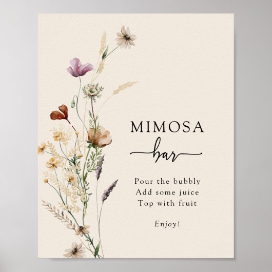 Boho Mimosa Bar Plakat (Vorne)
