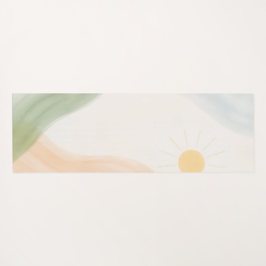 Boho Mindful Calming Minimalist Yogamatte (Rückseite (Horizontal))