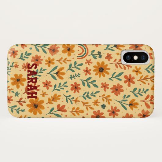 Boho Mini Blumenmuster Case-Mate iPhone Hülle (Rückseite (Horizontal))
