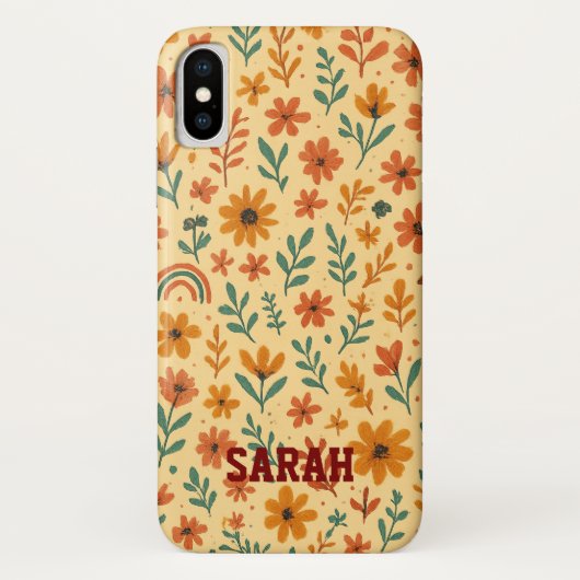 Boho Mini Blumenmuster Case-Mate iPhone Hülle (Rückseite)