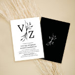 Boho Minimal Black and White Leaf Monogram Wedding Einladung<br><div class="desc">Diese elegante und minimale Hochzeitseinladung ist perfekt für die Sommer- und Frühjahrszeiten. Es zeichnet sich durch moderne Blattlinien-Kunst mit einfacher Monogramm-Typografie aus. Die Farbe Schwarz/Weiß ist ebenfalls in der Farbtabelle dargestellt. Es ist modern, böhmisch, rustikal und einfach, das perfekte Design, um Ihre Gäste zu beeindrucken. ***WICHTIGE HINWEIS FÜR DESIGN: Für...</div>