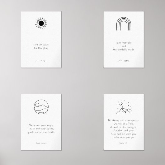 Boho minimal black kids bible verse Set 4 print (Vorderseite)