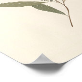 Boho Minimal Botanisches Blatt Neutral Grün Beige Poster (Ecke)