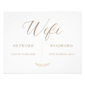 Boho Minimal Calligrafy Wifi Password Sign Fotodruck (Vorne)
