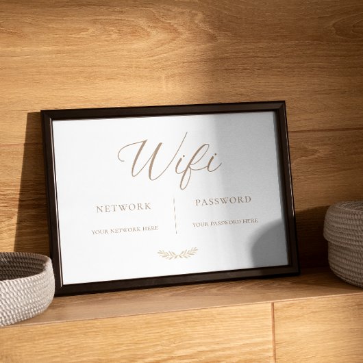 Boho Minimal Calligrafy Wifi Password Sign Fotodruck