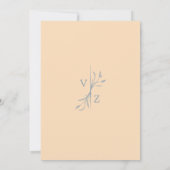 Boho Minimal Dusty Blue Leaf Monogram Wedding Einladung (Rückseite)
