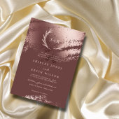 Boho minimal Elegance Leaf Monogramm Rustikale Hoc Einladung