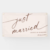 Boho Minimal gerade verheiratet Mr. und Mrs. Weddi Banner (Horizontal)