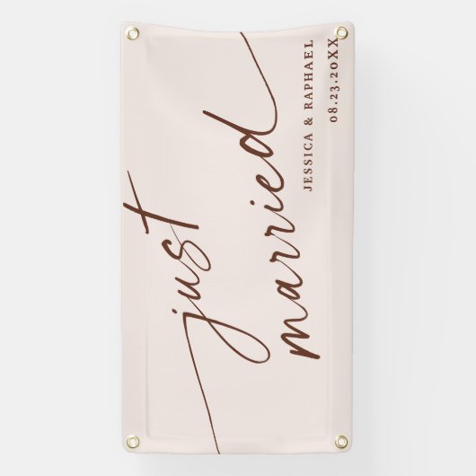 Boho Minimal gerade verheiratet Mr. und Mrs. Weddi Banner (Vertikal)