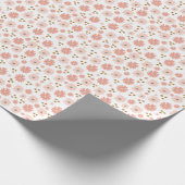 Boho Minimal handgemalt Daisies Pink Muster Geschenkpapier (Ecke)