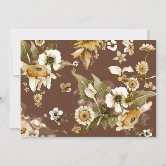 Boho Minimal Herbst Wildblume Foto Save the Date (Rückseite)