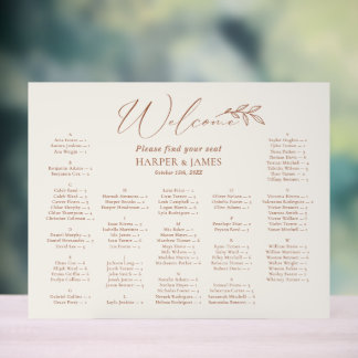 Boho Minimal Hochzeit Alphabetische Sitzordnung Acrylschild