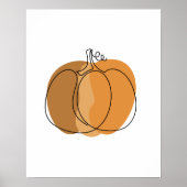 Boho Minimal Kürbis Herbst Poster (Vorne)