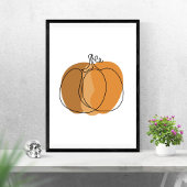 Boho Minimal Kürbis Herbst Poster