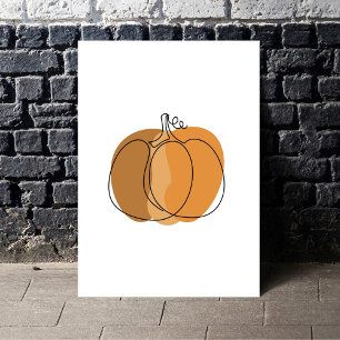 Boho Minimal Kürbis Herbst  Poster