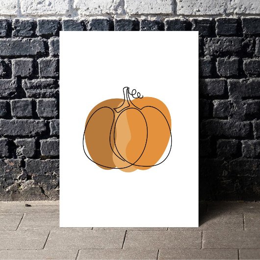 Boho Minimal Kürbis Herbst Poster