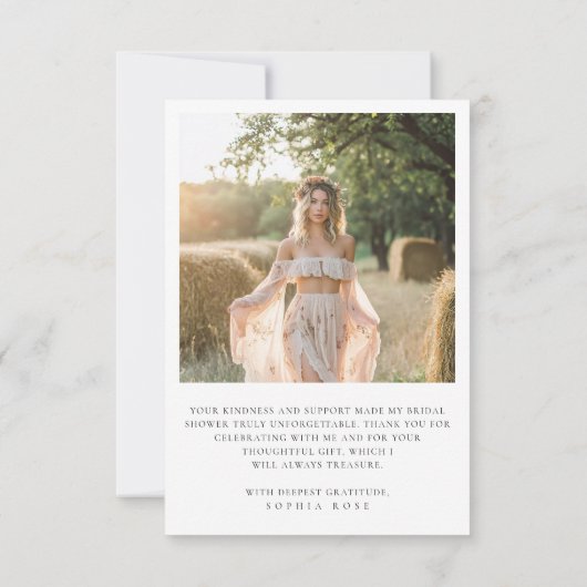 Boho Minimal Liebe & Danke Brautparty Foto (Rückseite)