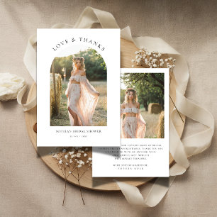 Boho-Minimal-Liebe- und Dankes-Hochzeitsdusche-Fot Dankeskarte