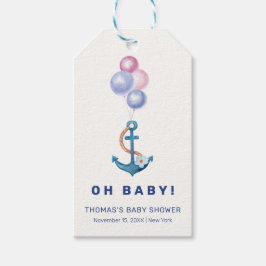 Boho Minimal Nautical Anchor Balloon Babydusche Geschenkanhänger