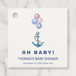 Boho Minimal Nautical Anchor Balloon Babydusche Geschenkanhänger