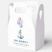 Boho Minimal Nautical Anchor Balloon Babydusche Geschenkschachtel (Offen)