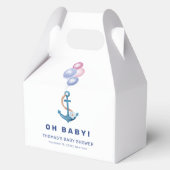 Boho Minimal Nautical Anchor Balloon Babydusche Geschenkschachtel (Rückseite)
