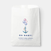 Boho Minimal Nautical Anchor Balloon Babydusche Geschenktütchen (Vorderseite)