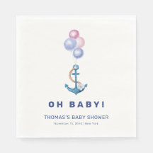 Boho Minimal Nautical Anchor Balloon Babydusche