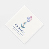 Boho Minimal Nautical Anchor Balloon Babydusche Serviette (Ecke)