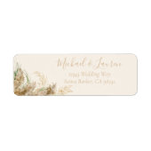 Boho Minimal Pampas Grass Creme Label (Vorne)