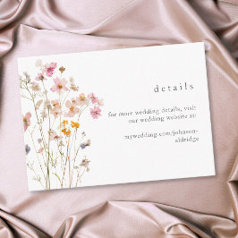 Boho-Minimal-Press-Wildblumen-Botanische-Hochzeit Begleitkarte