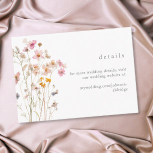 Boho-Minimal-Press-Wildblumen-Botanische-Hochzeit Begleitkarte