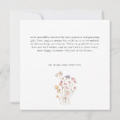 Boho-Minimal-Press-Wildblumen-Botanische-Hochzeit Dankeskarte (Rückseite)