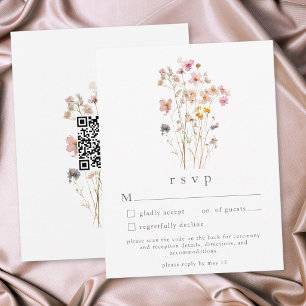 Boho-Minimal-Press-Wildblumen-Botanische-Hochzeit RSVP Karte