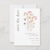 Boho-Minimal-Press-Wildblumen-Botanische-Hochzeit Save The Date (Vorderseite)