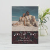 Boho Minimal Rustikale Rose Herbsthochzeit Save The Date (Stehend Vorderseite)