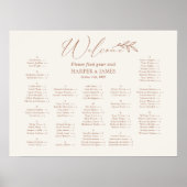 Boho Minimal Wedding Alphabetitical Seating Chart Poster (Vorne)