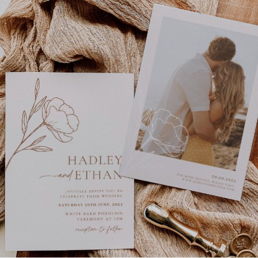 Boho Minimal Wedding Einladung Botanical HADLEY