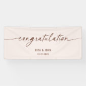 Boho Minimal Wedding Gratulationen Handwriting Banner (Horizontal)