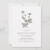 Boho-Minimal-Wildflower-Hochzeitsprobe-Dinner Einladung (Vorderseite)