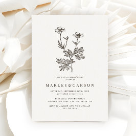 Boho-Minimal-Wildflower-Hochzeitsprobe-Dinner Einladung